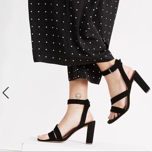 Madewell Liv Suede Heel Sandal Black